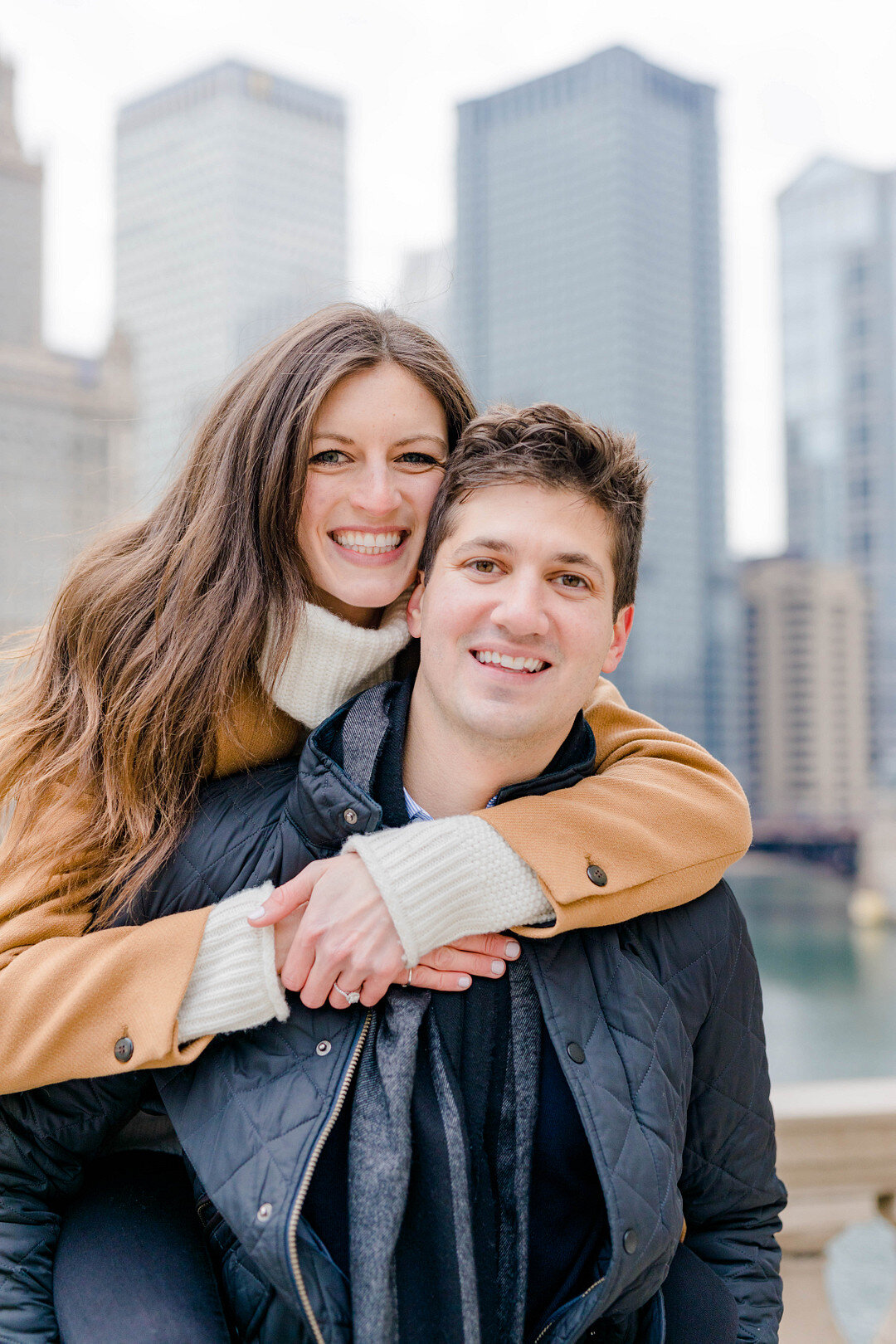 Winter Riverside Engagement Session captured by Molly C. Photography