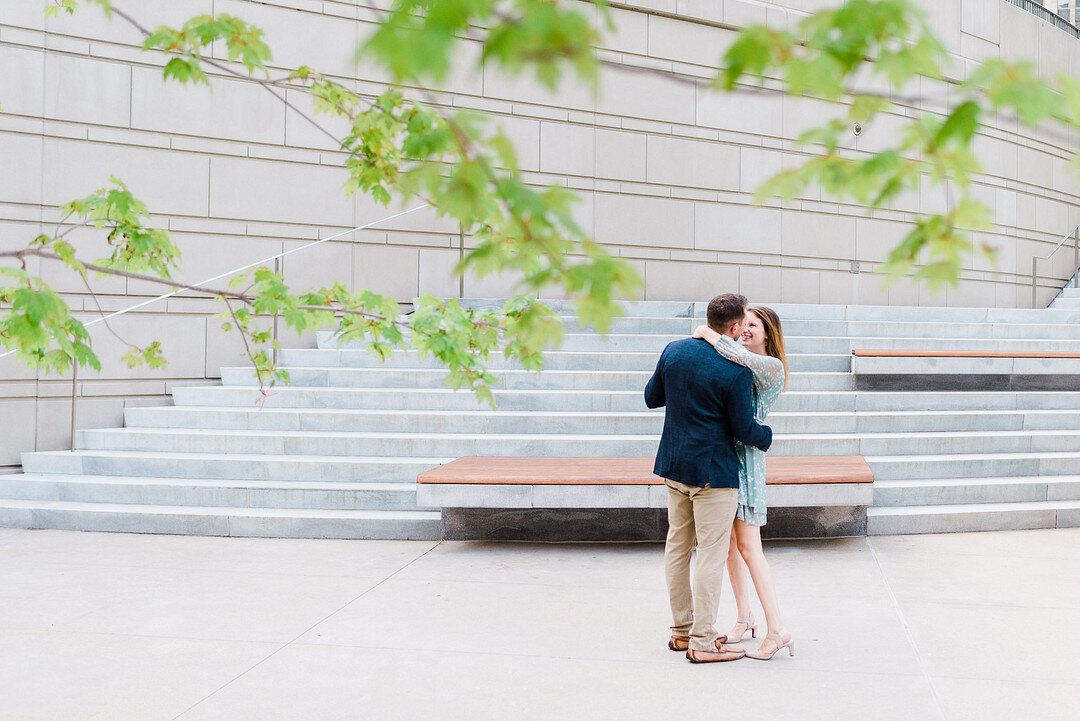 Romantic Chicago Riverwalk Engagement Session