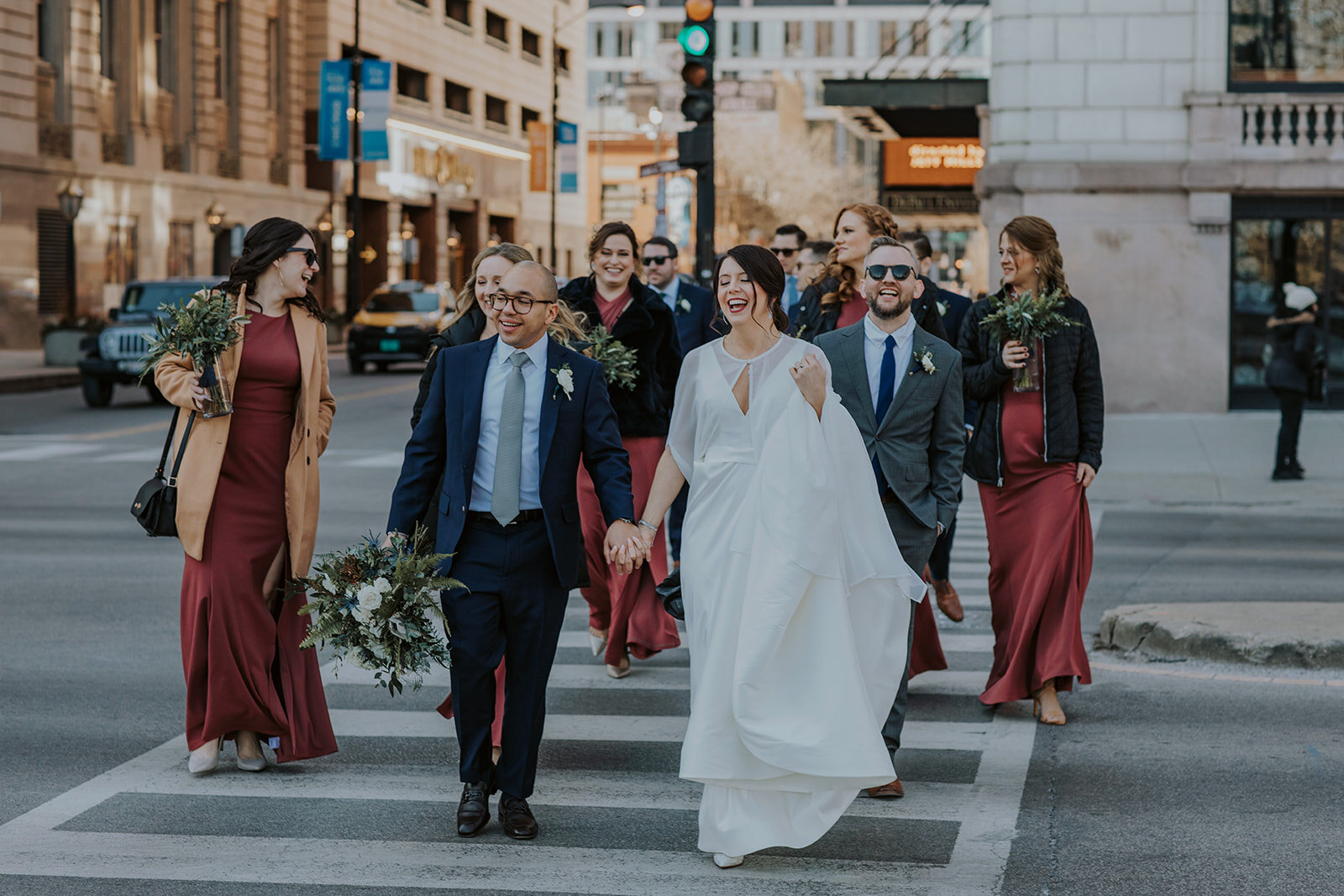 Warm &amp; Elegant Winter Wedding at City View Loft captured by Tinky Weddings