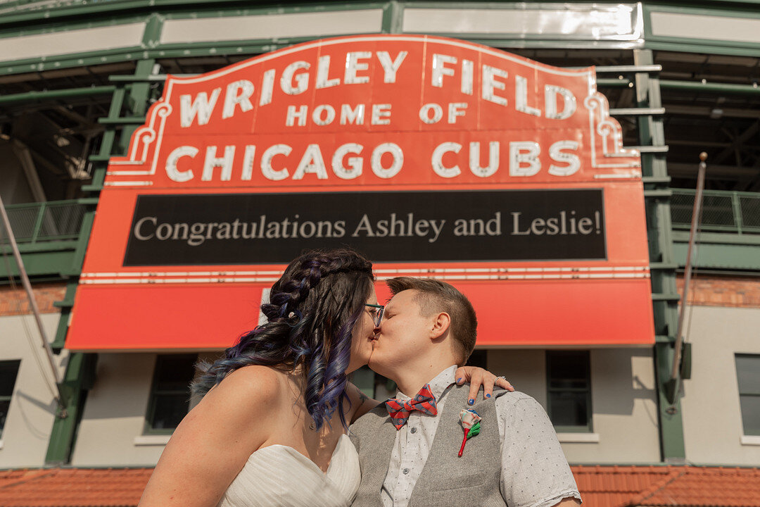 Chicago Cubs Themed Minimony Elopement at Hotel Zachary captured by ee photography