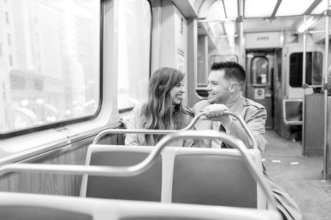 Snowy Chicago Loop Engagement Session captured by Pens and Lens