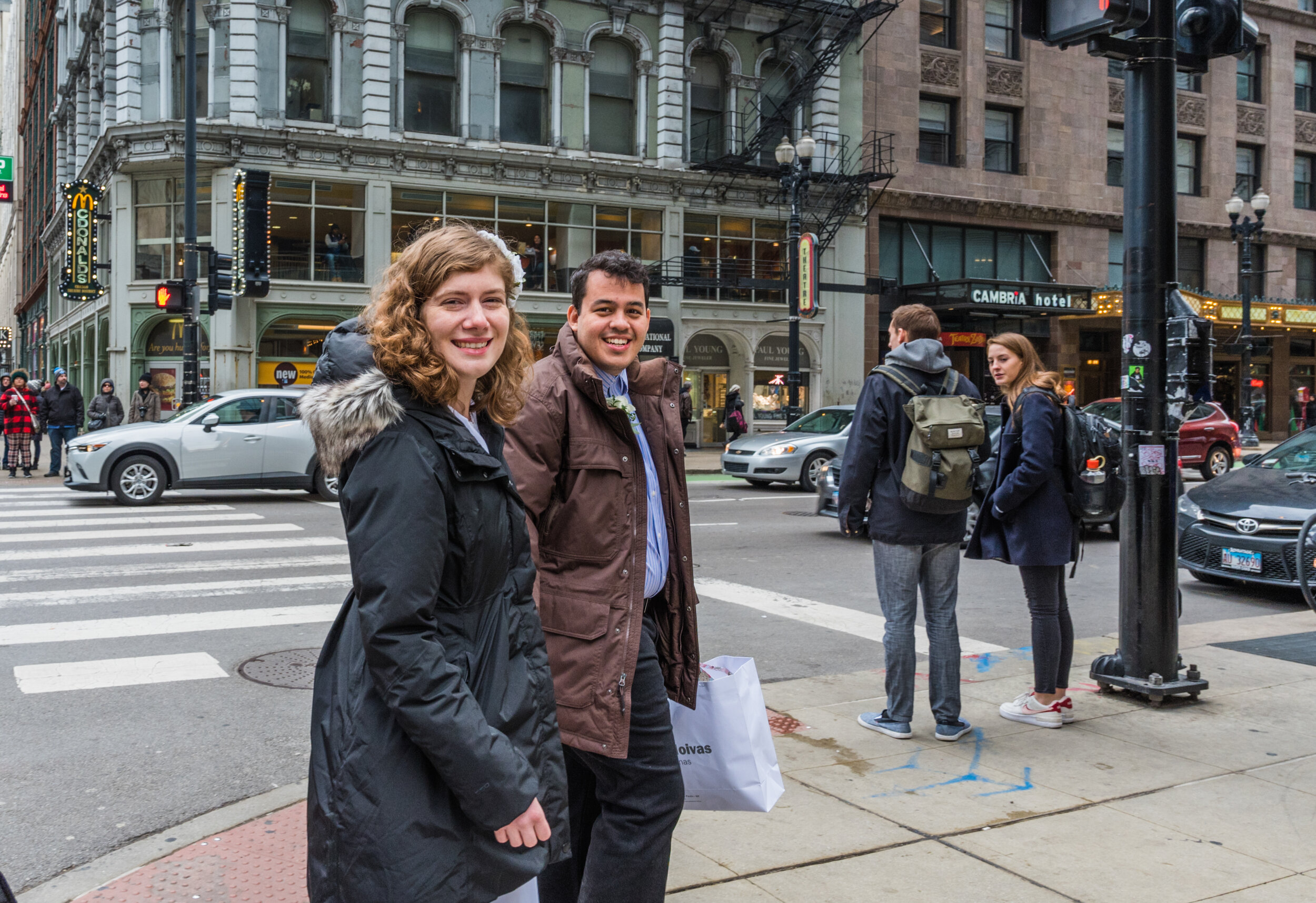 Intimate Winter Elopement with Portraits at the Chicago Cultural Center by Creative M Weddings