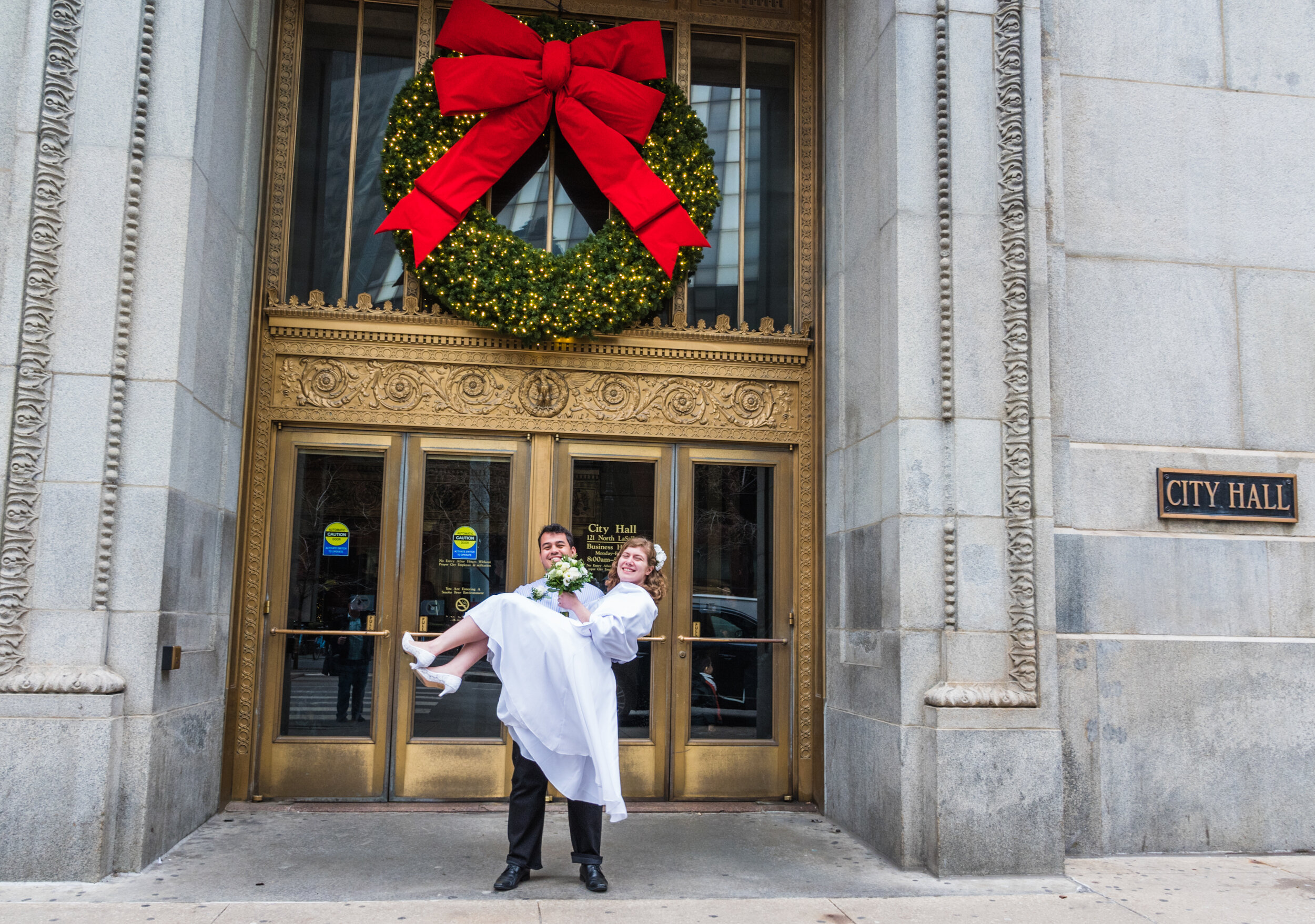 Intimate Winter Elopement with Portraits at the Chicago Cultural Center by Creative M Weddings
