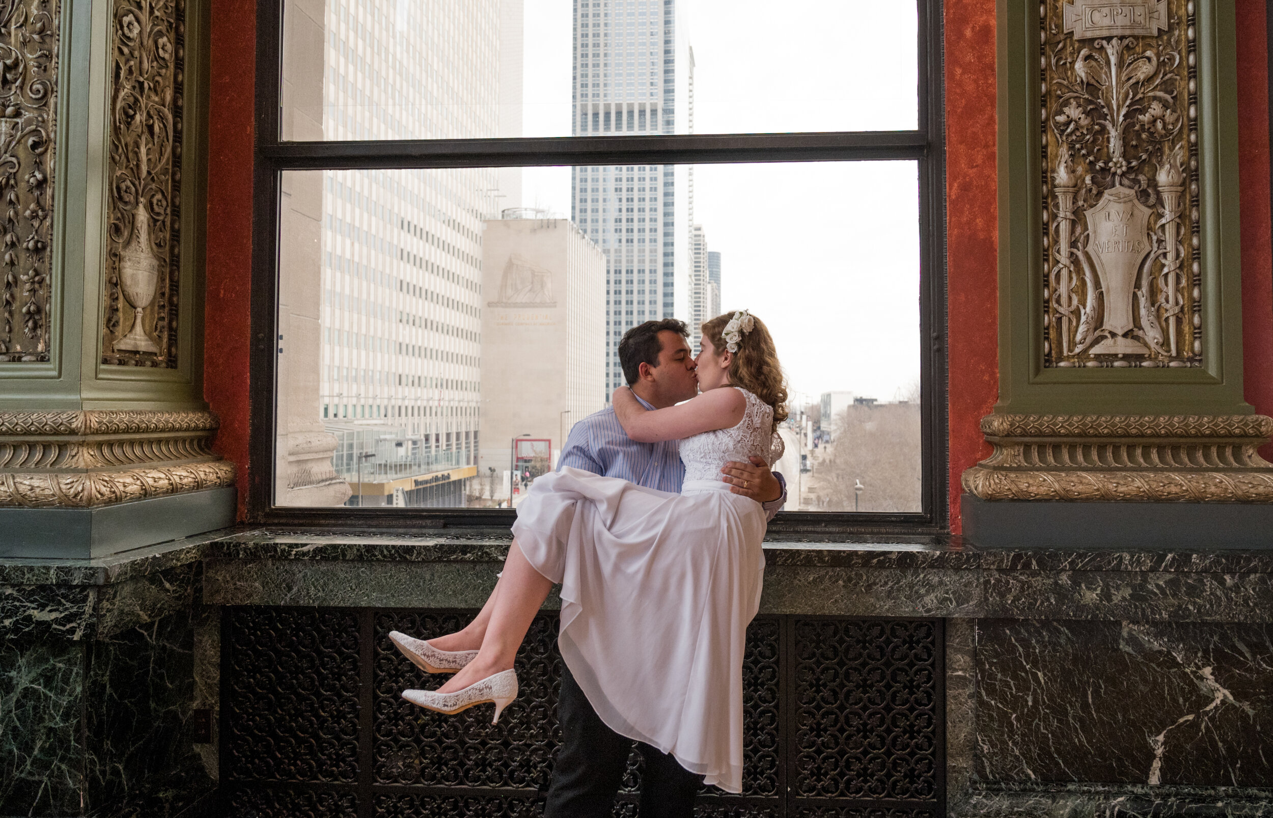 Intimate Winter Elopement with Portraits at the Chicago Cultural Center by Creative M Weddings