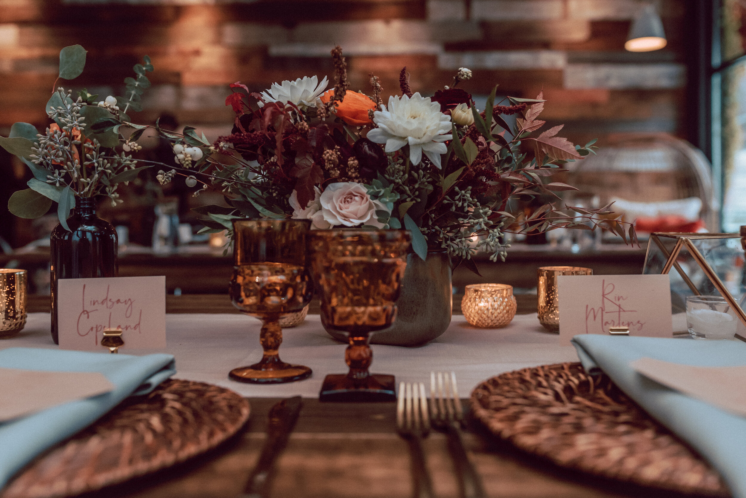 A stunning and intimate fall wedding with dessert by ECBG Cake Studio