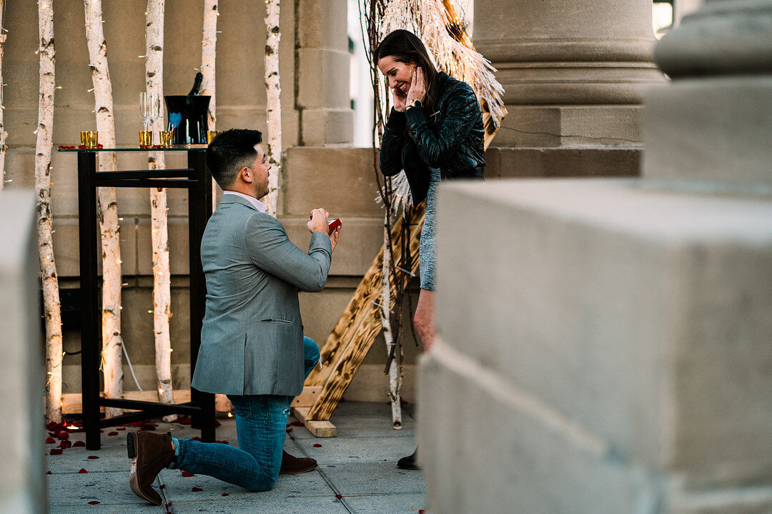 Rooftop Proposal at LondonHouse Chicago captured by Roy Serafin Photo Company | CHI thee WED