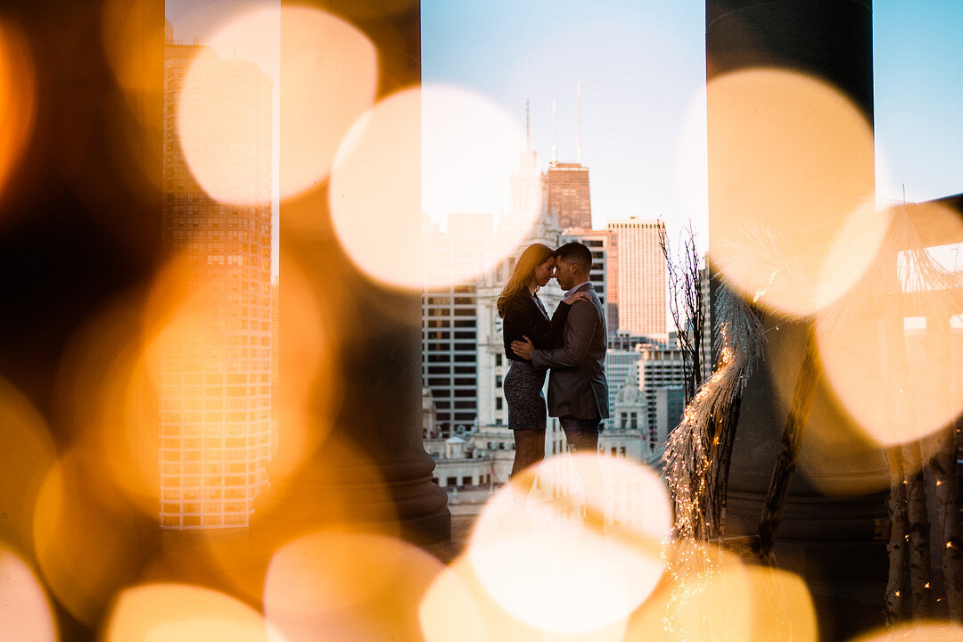 Rooftop Proposal at LondonHouse Chicago captured by Roy Serafin Photo Company | CHI thee WED