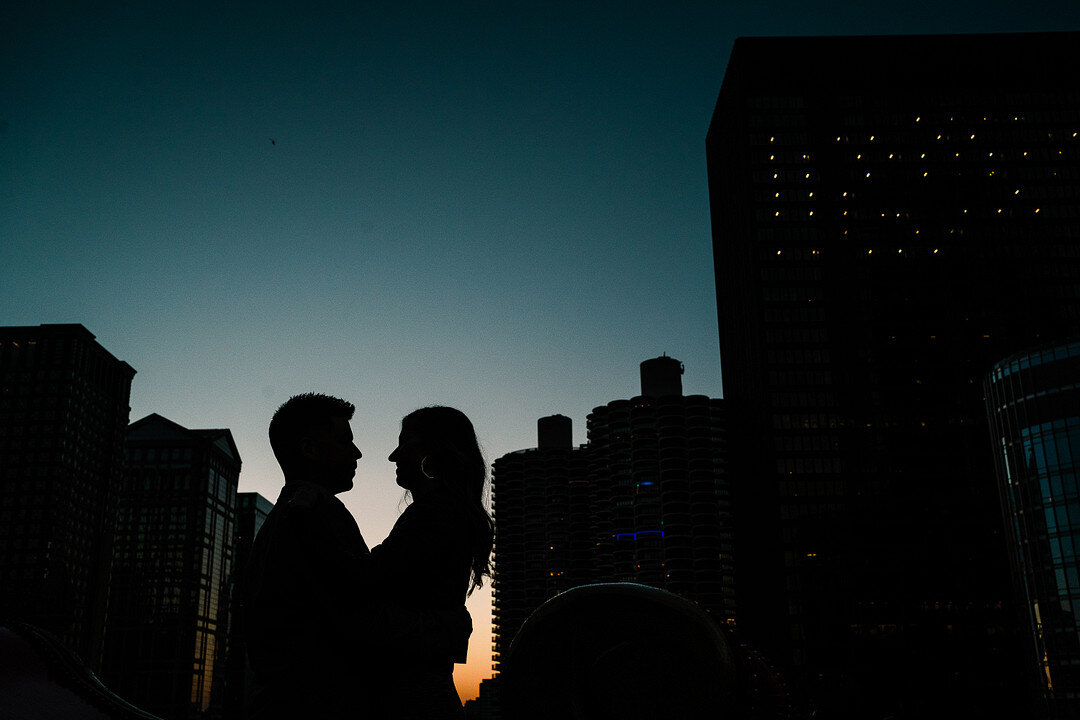 Rooftop Proposal at LondonHouse Chicago captured by Roy Serafin Photo Company | CHI thee WED