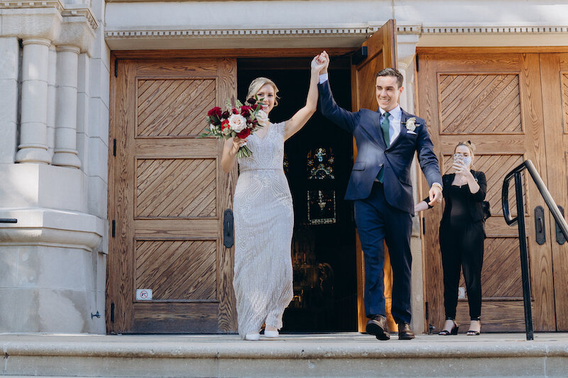 Intimate Church Ceremony &amp; Chicago Rooftop Dinner for Two captured by Artbelka Photography