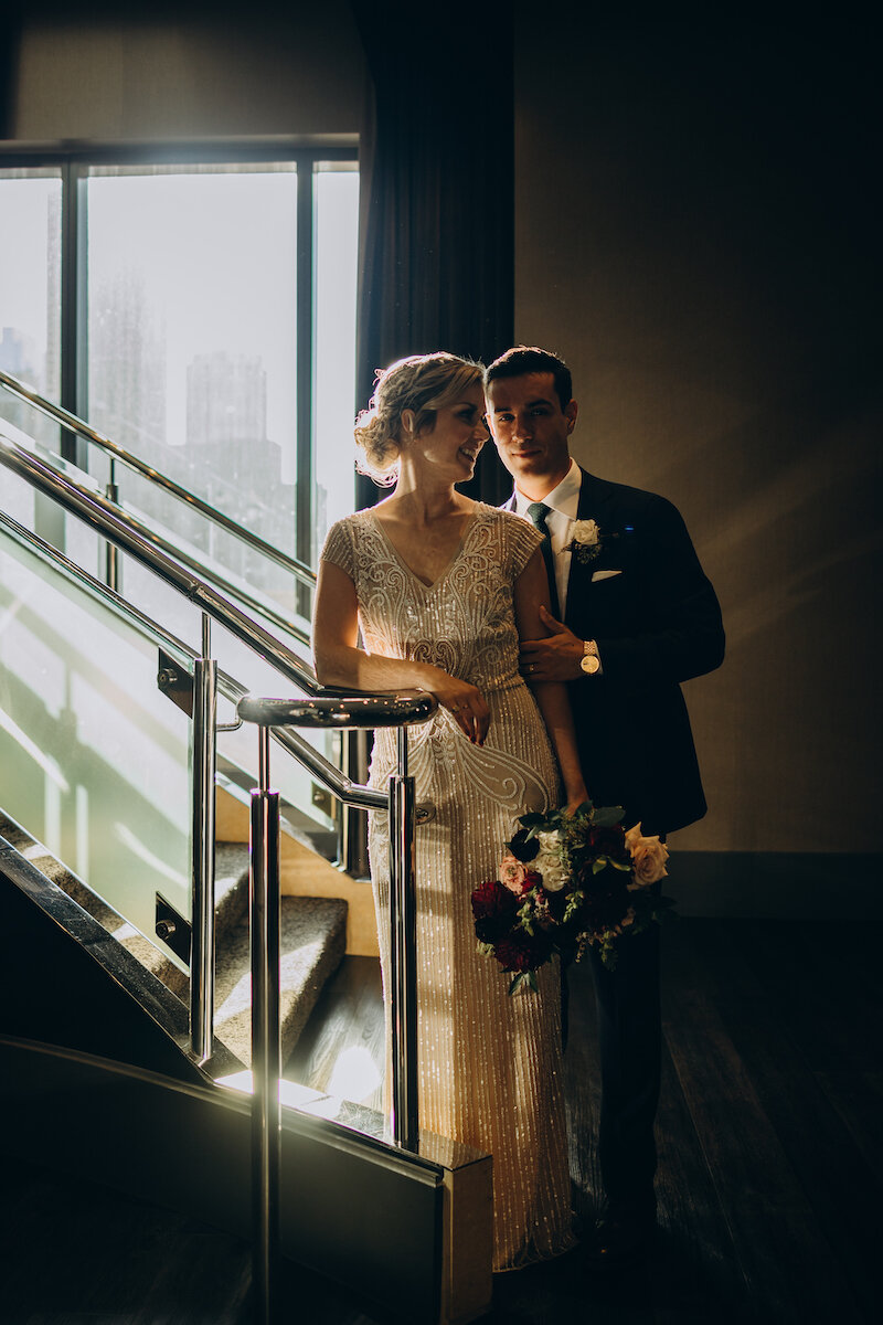 Intimate Church Ceremony &amp; Chicago Rooftop Dinner for Two captured by Artbelka Photography