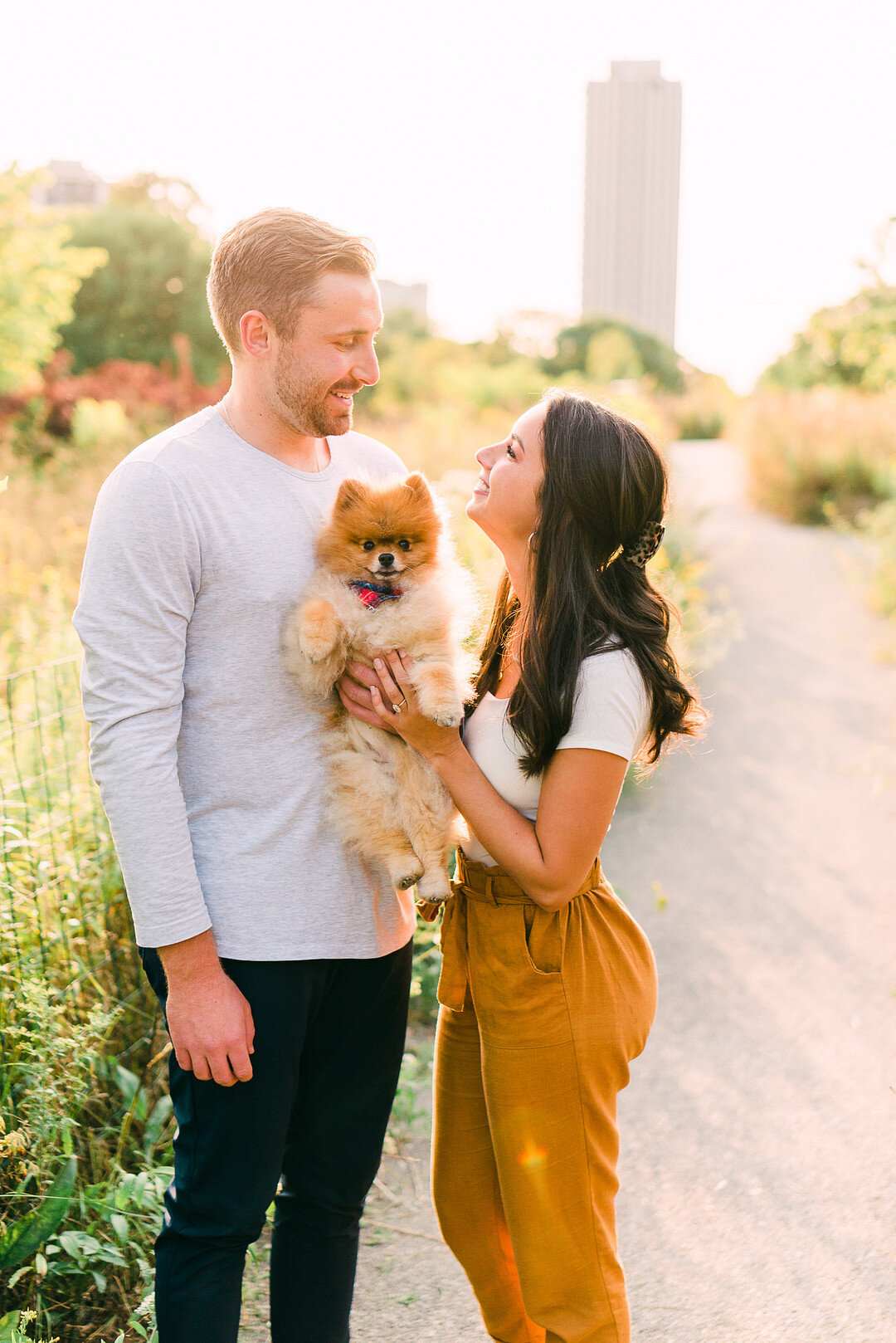 Romantic Golden Hour Engagement Session in Lincoln Park captured by Joshua Harrison Photography