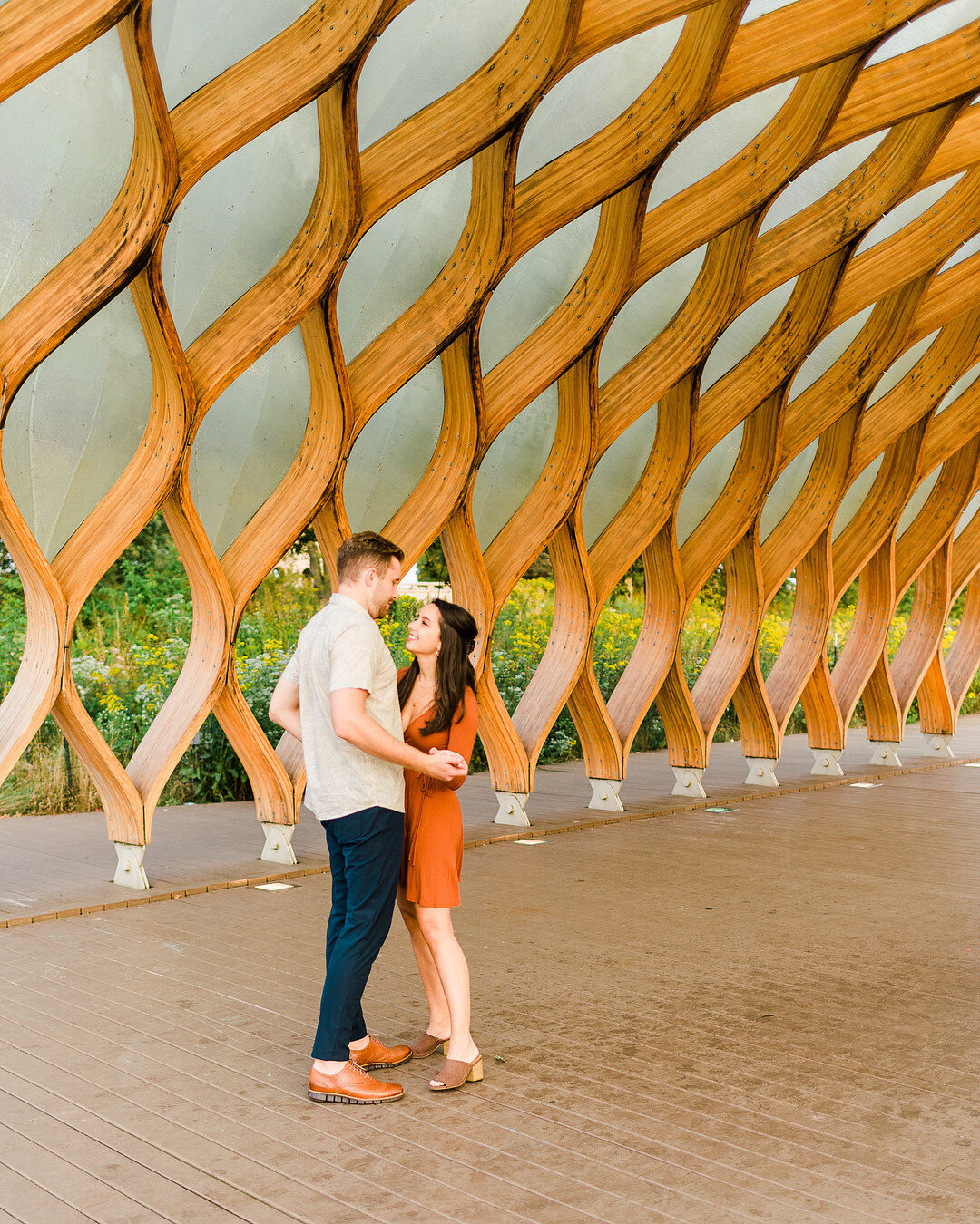 Romantic Golden Hour Engagement Session in Lincoln Park captured by Joshua Harrison Photography