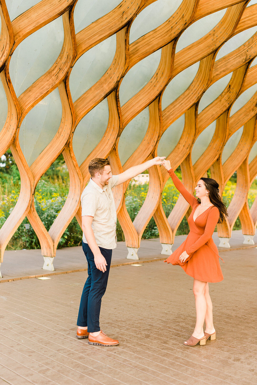 Romantic Golden Hour Engagement Session in Lincoln Park captured by Joshua Harrison Photography