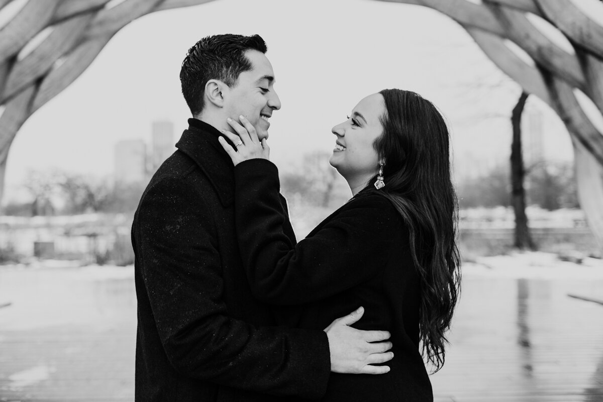 Snowy Chicago Engagement Session captured by Emma Mullins Photography