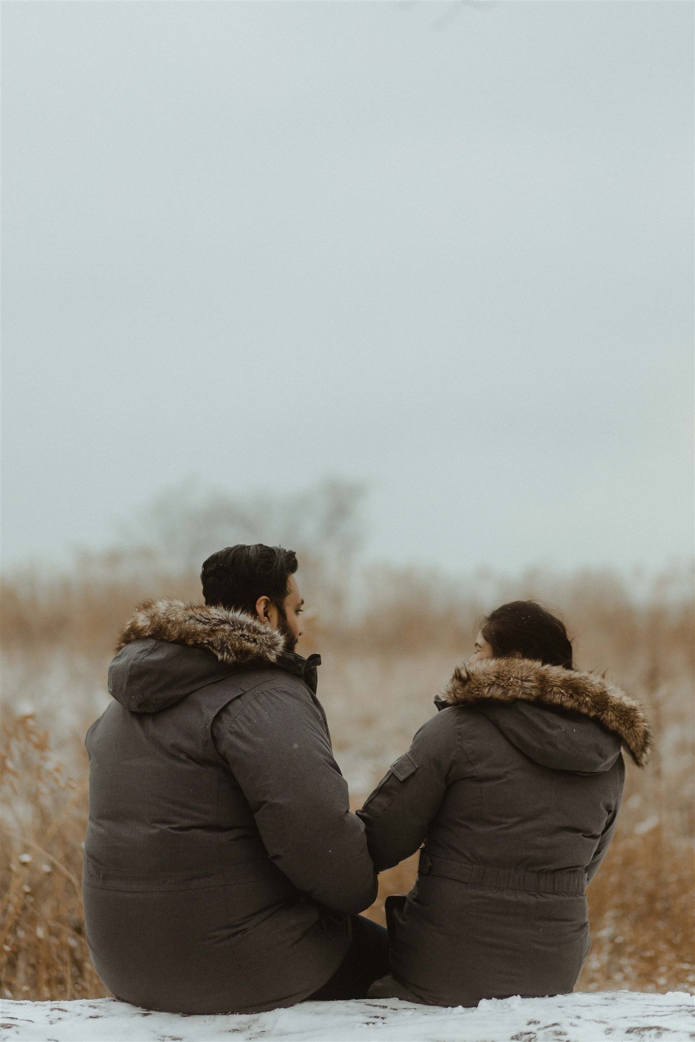 Romantic Snowy Proposal at Lincoln Park Honeycomb Structure | The Gernands Photography