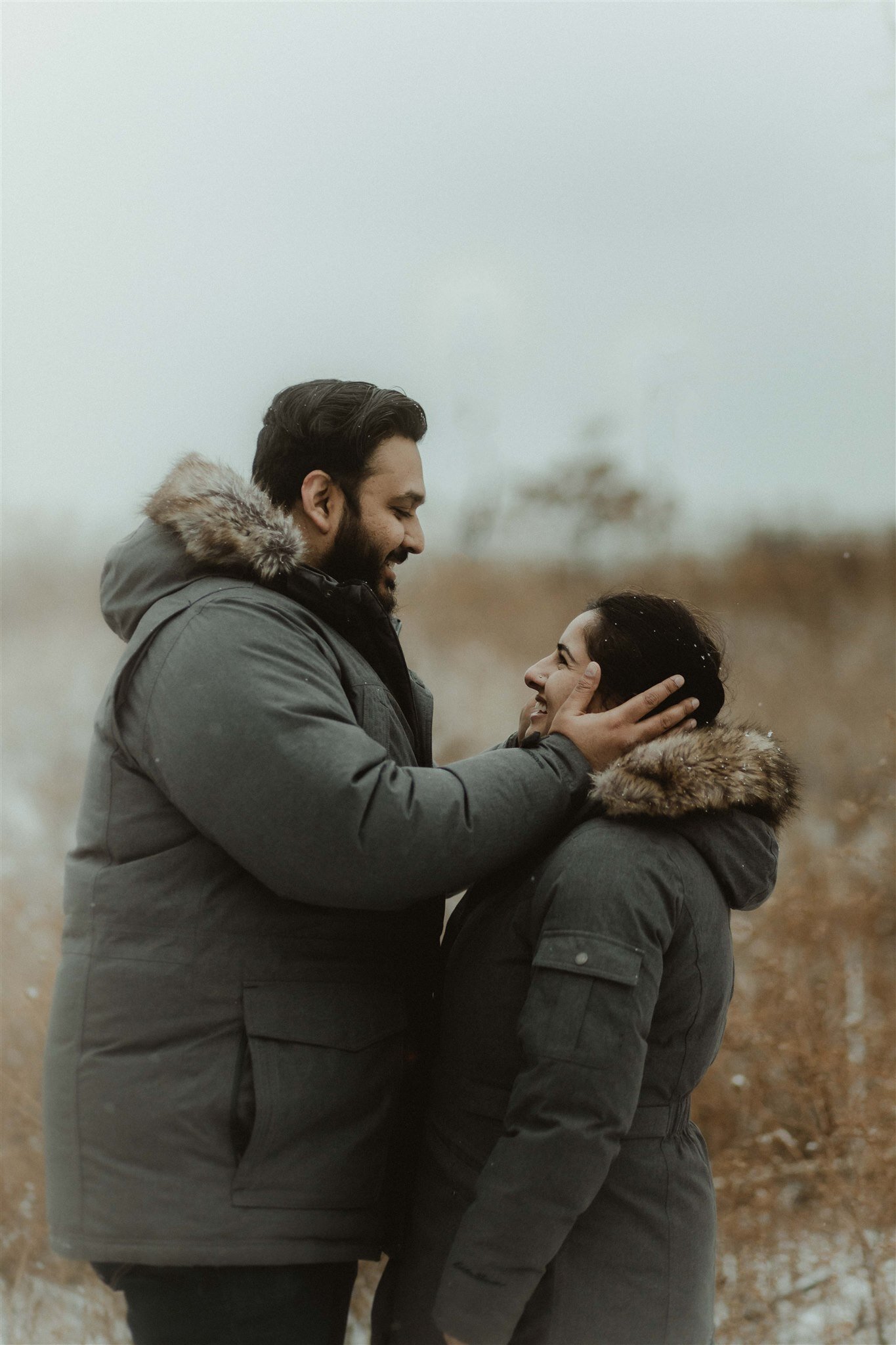 Romantic Snowy Proposal at Lincoln Park Honeycomb Structure | The Gernands Photography