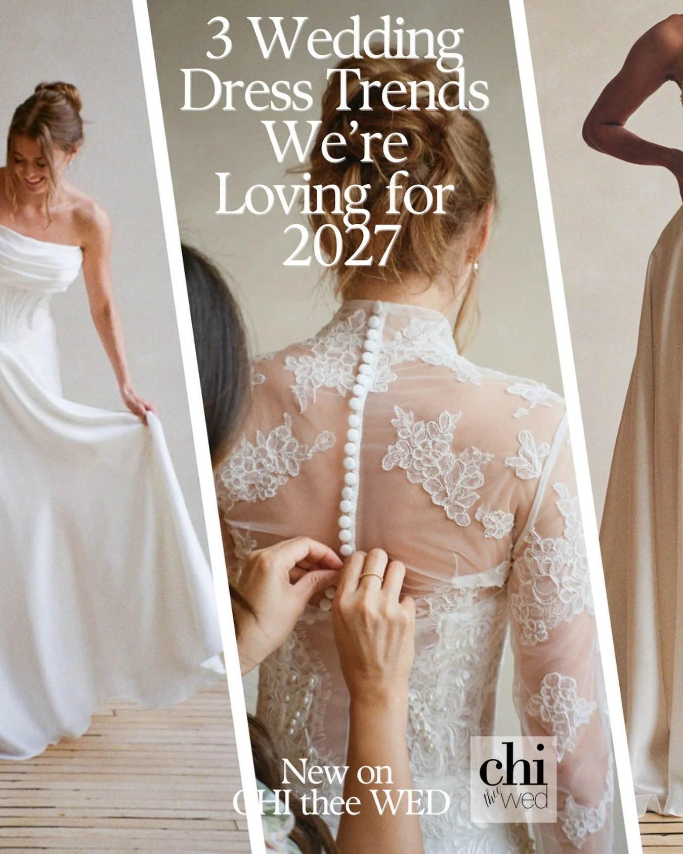 For 2027, we&rsquo;re seeing brides embrace more personality, texture, and thoughtful design. Think silhouettes inspired by historical corsetry to romantic lace reimagined for the modern bride. At the same time, the idea of a &ldquo;wedding dress&rdq