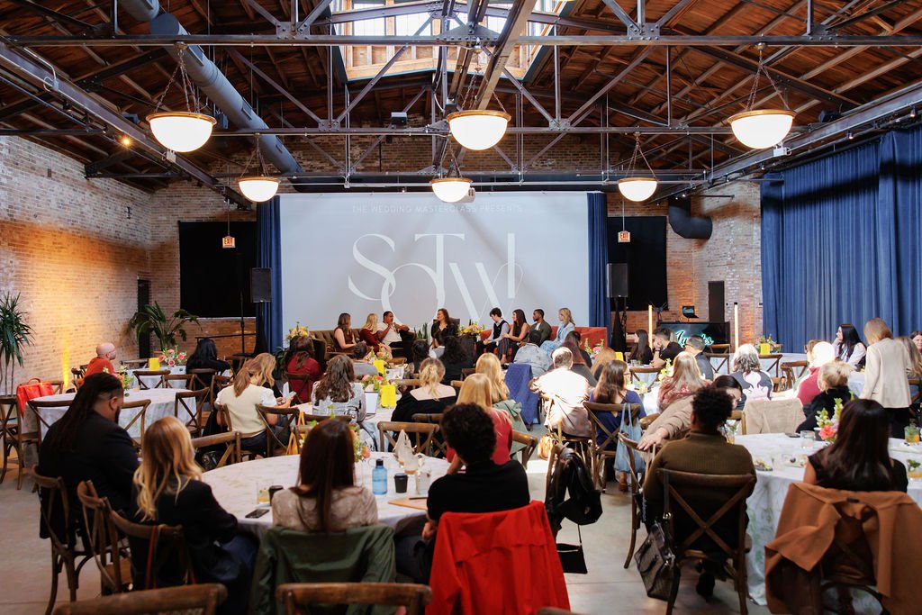 Panel discussion at the Chicago State of the Wedding Industry event in March of 2026 at Wildman BT.