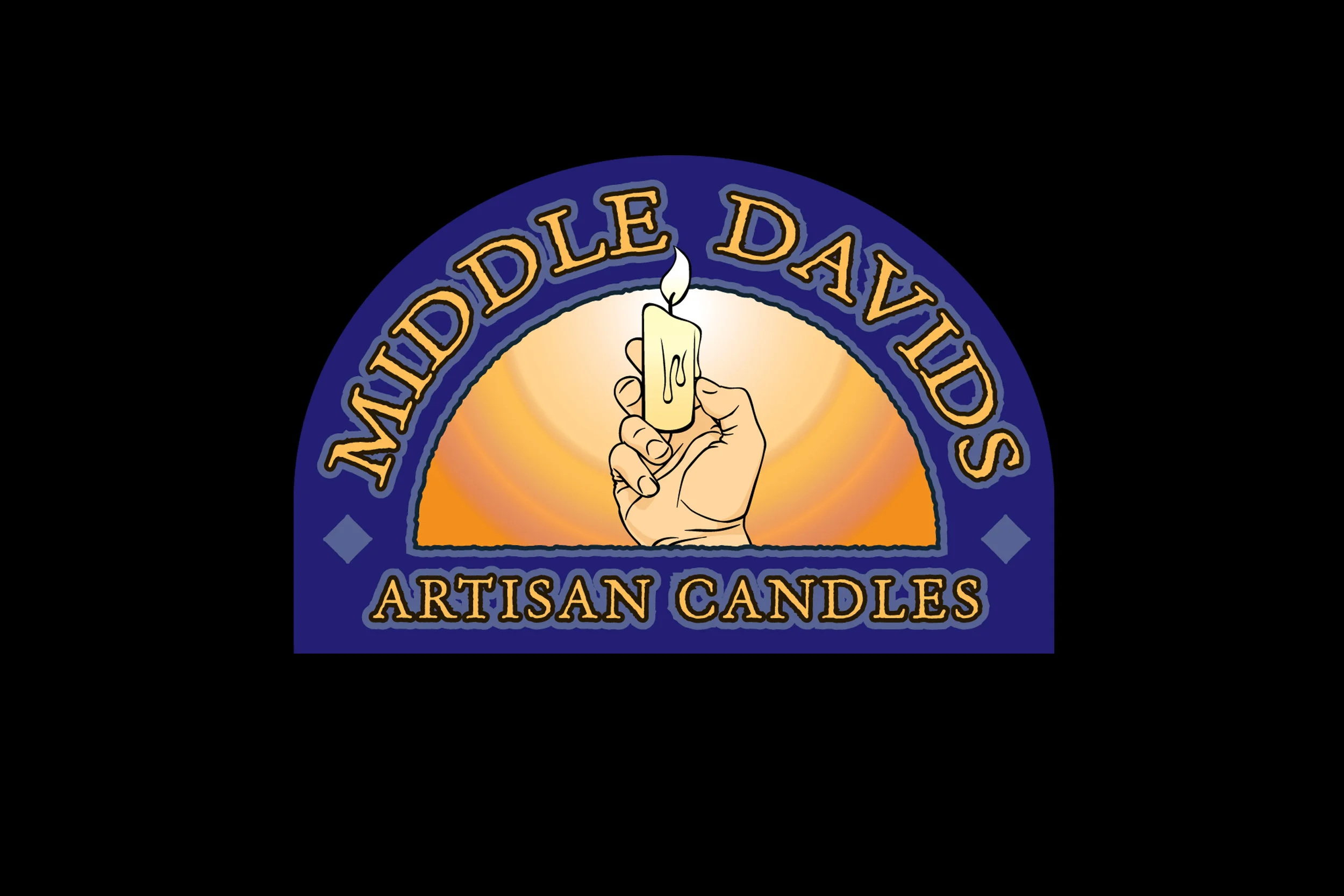   Middle Davids  -  illustration and design .  Identity for an artisanal candle maker based in Indiana. 