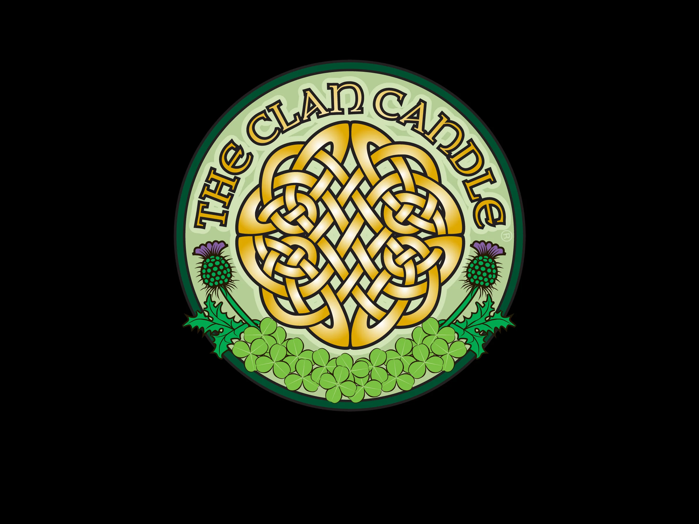   The Clan Candle  -  illustration and design .  Logo for a product line of Celtic inspired candles. 