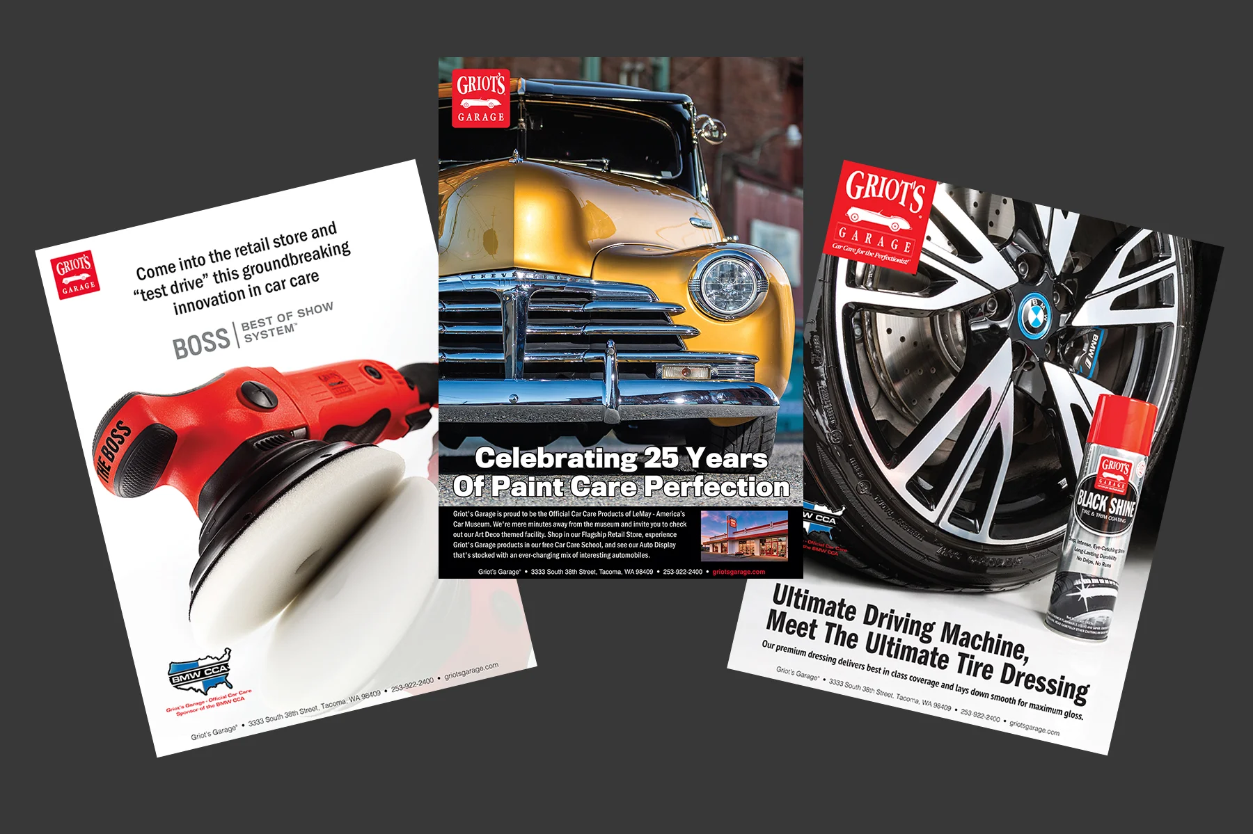   Griot’s Garage   national print ads  -  photo direction and design .  A few examples of national and regional ads created for Griot’s Garage. 