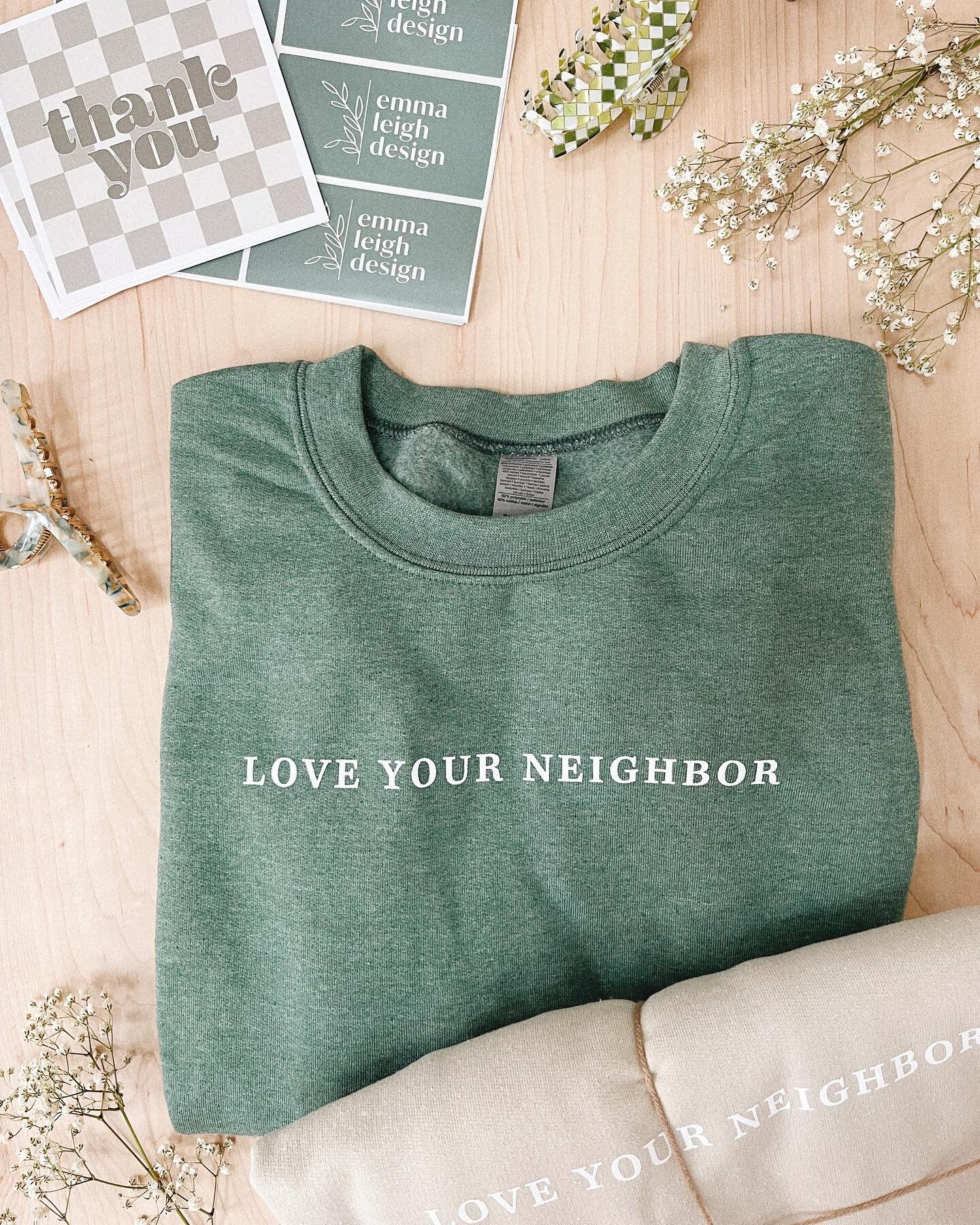 the beloved neighbor sweatshirts will not be restocked once they sell out 🤍

This is the apparel design that truly kickstarted my business to what it is today, and I am so grateful for all of the support this product has received over the last 3 yea