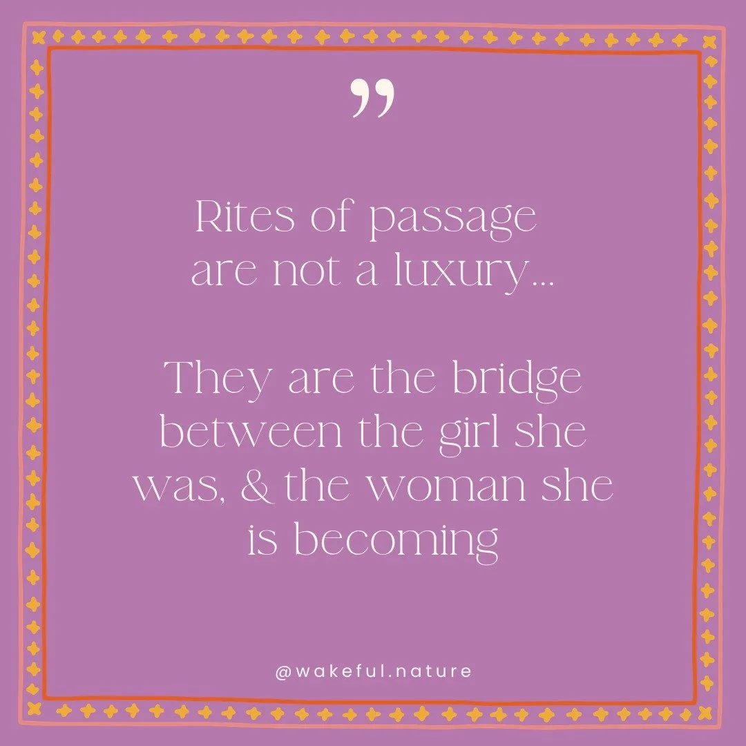 The more girls I work with, the more I see the impact of simply acknowledging 𝓬𝓱𝓪𝓷𝓰𝓮.

I can assure you....holding a girl with care, wisdom, and ceremony truly makes a difference.

If you feel called to support girls as they become maidens&hell