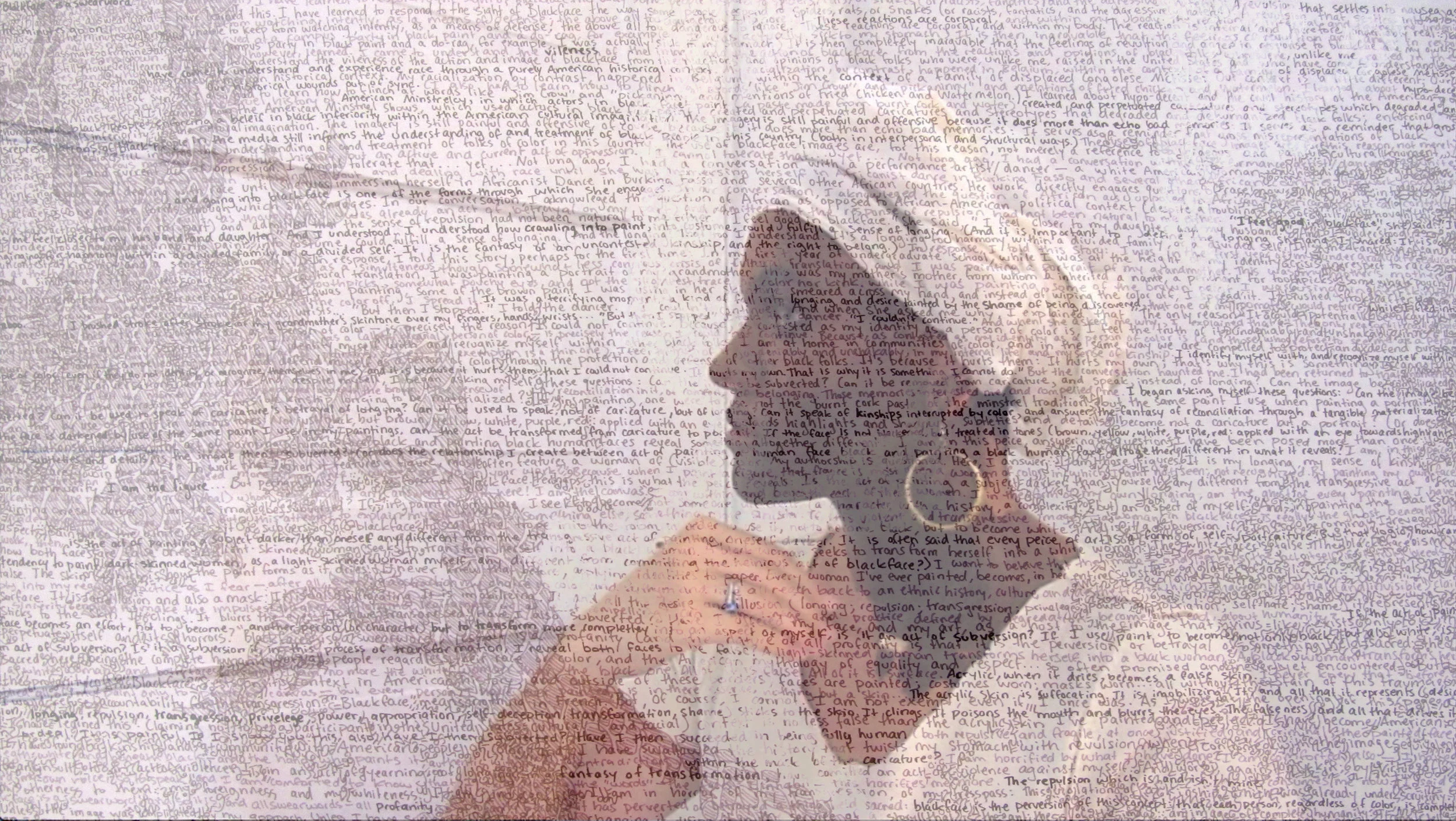 Which is and Isn’t Mine. 2013. Multimedia performance video, ink, acrylic.