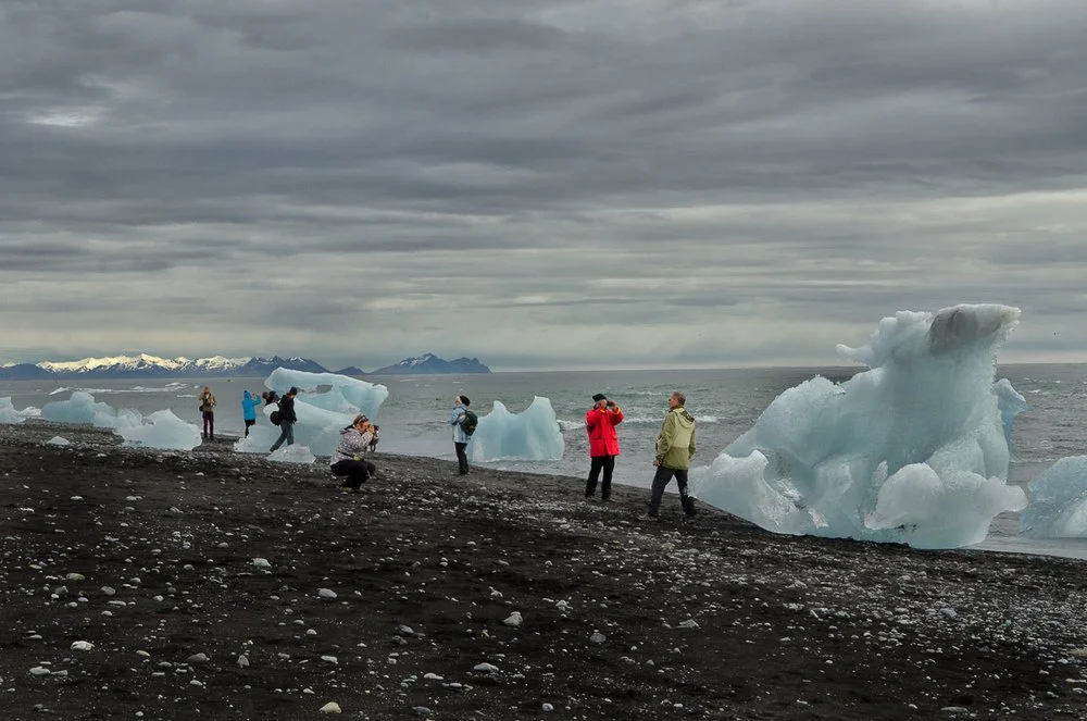 Icebergs on black beach, Jokulsarlon area