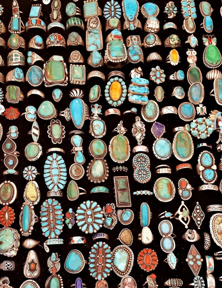 Various Southwestern jewelry at market