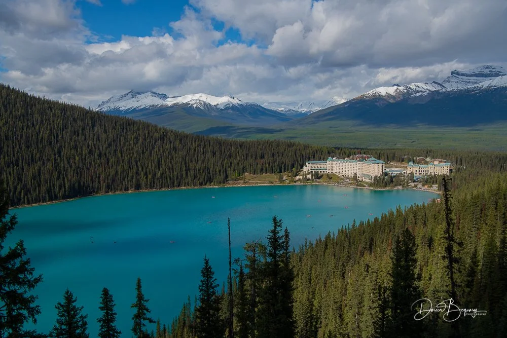 Fairmont Hotel, Lake Louise from Fairview trail