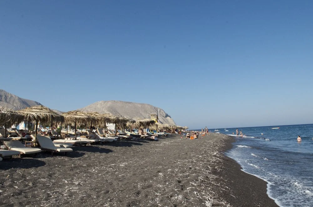 Black beach in Santorini