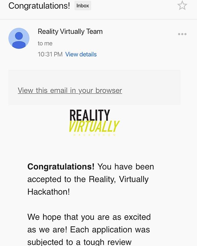 Should be fun! #realityvirtuallyhack #mitmedialab #vr #ar #xr #hackathon
