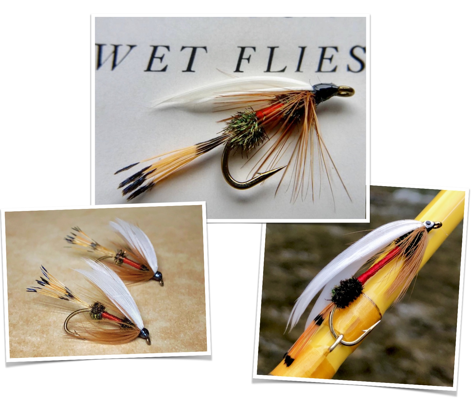 6 x GOLDEN OLIVE BUMBLE Blue Yellow Wet Trout Fly Fishing Flies Size 10 Hook 