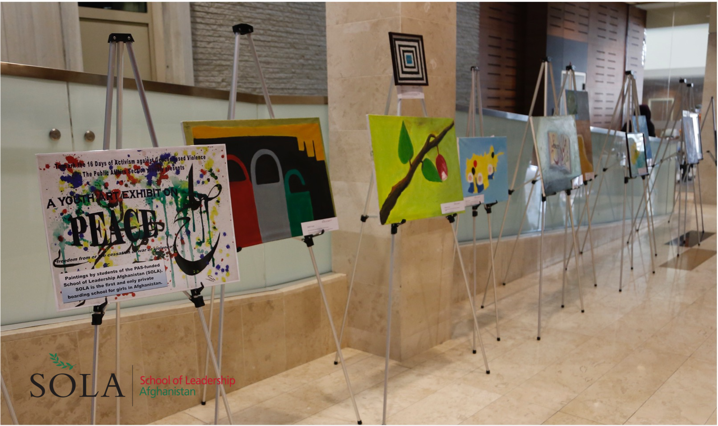  SOLA students had the opportunity to create works of art which were put up on display at the US Embassy. 