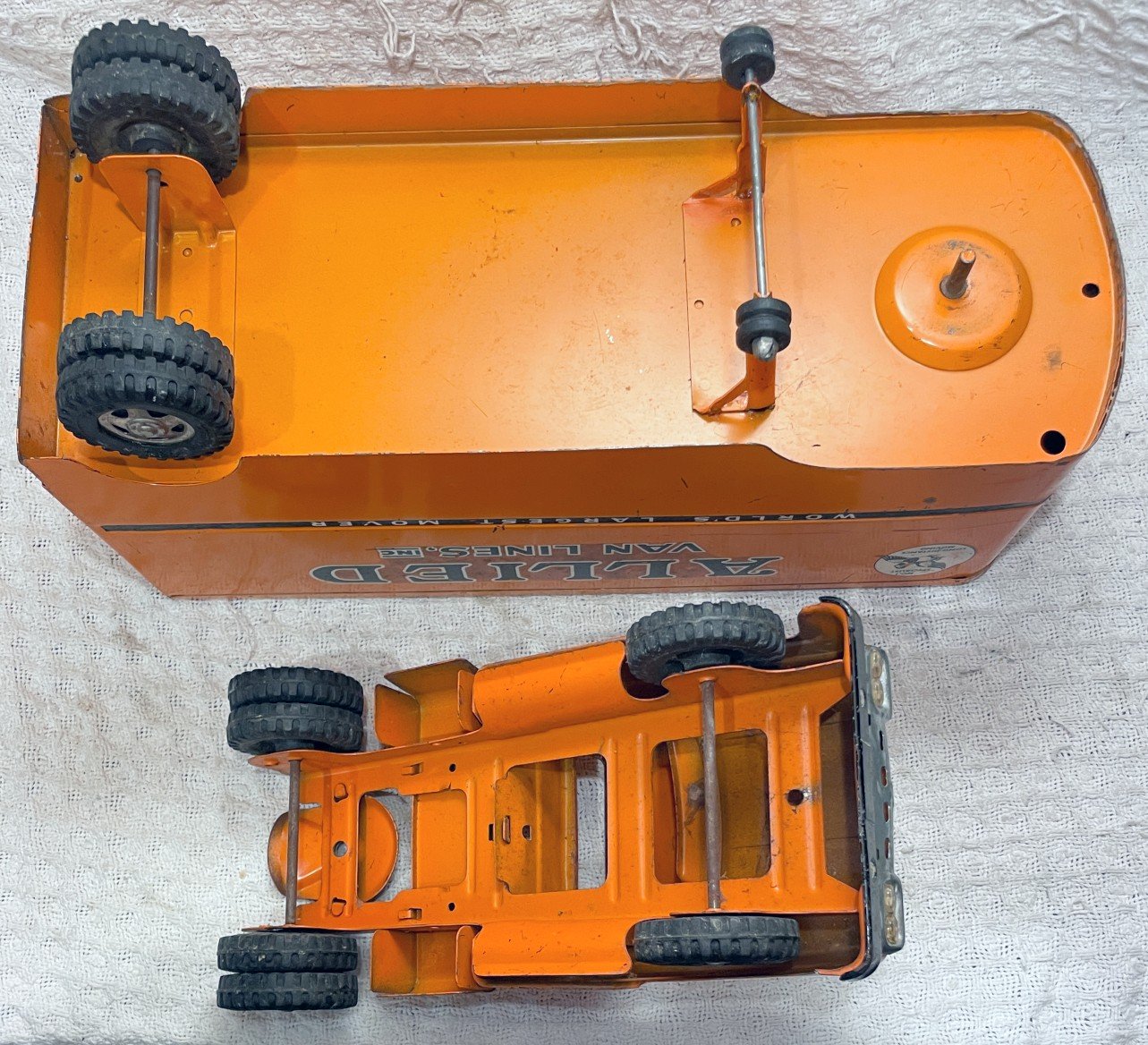 Clean 1960 Tonka Allied Van Lines Moving Truck — Tobias Toys & Trains