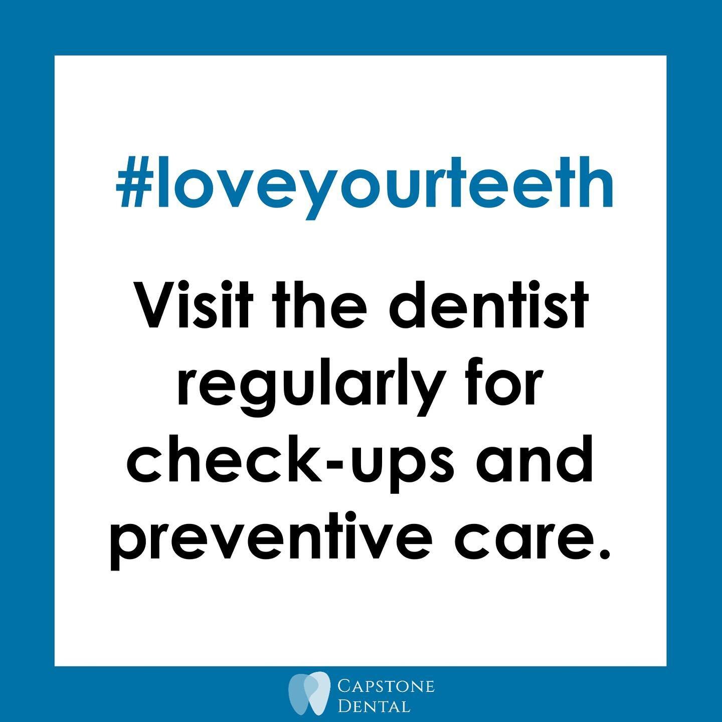 #loveyourteeth

👩🏻&zwj;⚕️👨🏻&zwj;⚕️ Visit the dentist regularly

Going to the dentist is like taking your car to the mechanic 👨🏻&zwj;🔧 every 10,000km or mowing your lawn regularly. Regular maintenance avoids the major breakdown. The more regula