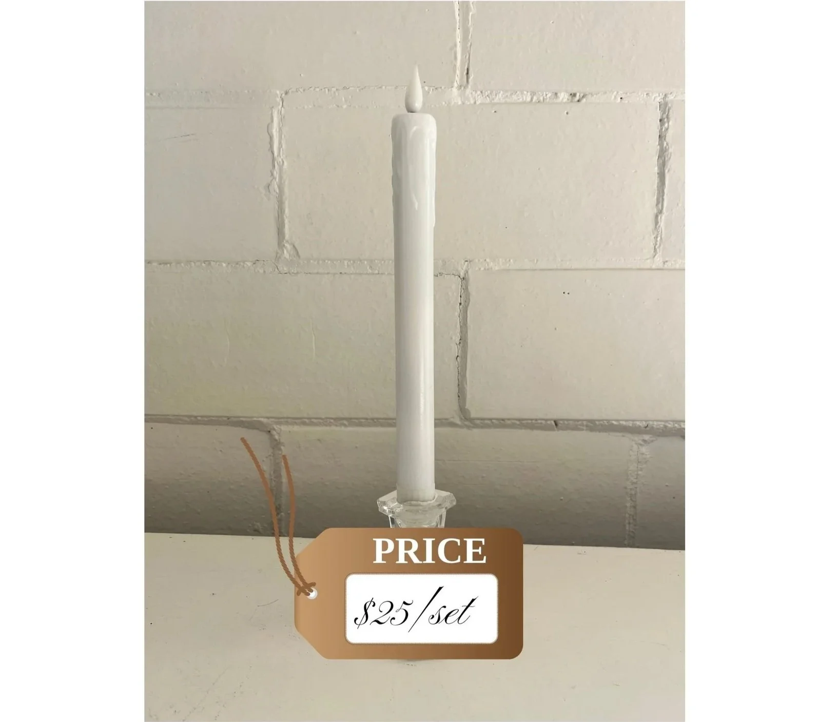 White Flameless Wax Candles (75 available) $25