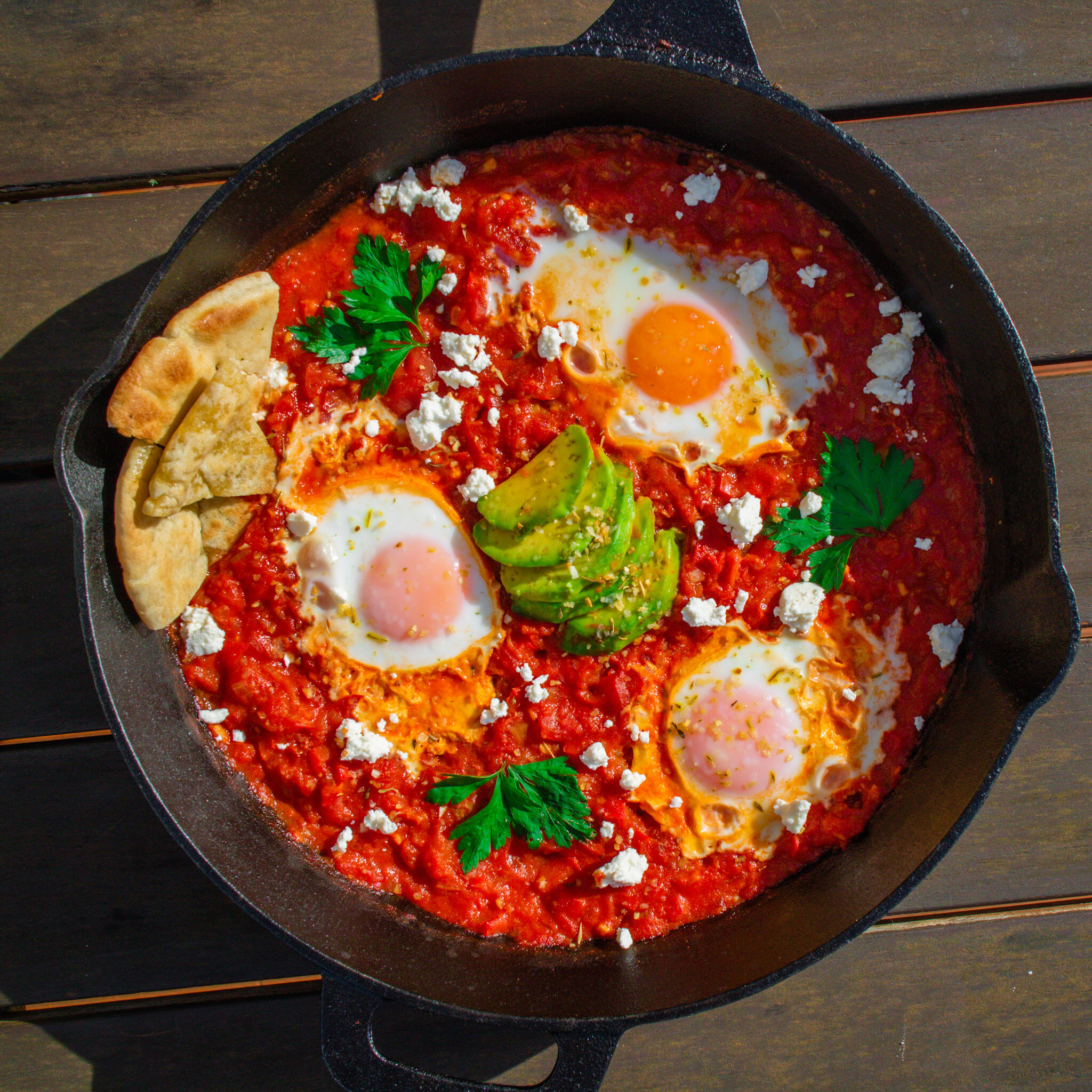 This amazing shakshuka is a delicious brunch idea you can enjoy on a cozy winter's morning ❄️ Perfectly paired with some toasted @dannyspitabread garlic-filled pita.

#foodmarketing #mediterraneanfood #supportlocalbusinessnz #vegeterianbrunch