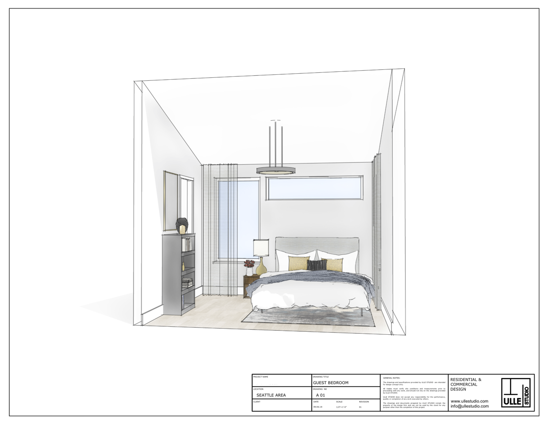 Compact guest bedroom design concept