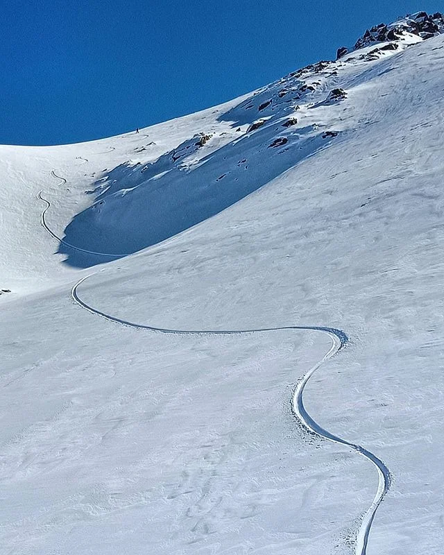 Looking back over my shoulder, I can see that look in your eye! 
#powderhuntersnow
#wildsouthtour #snowboard #splitboarding #ski #newzealand #skitheclubbies #snow #mountains #powder #skiing