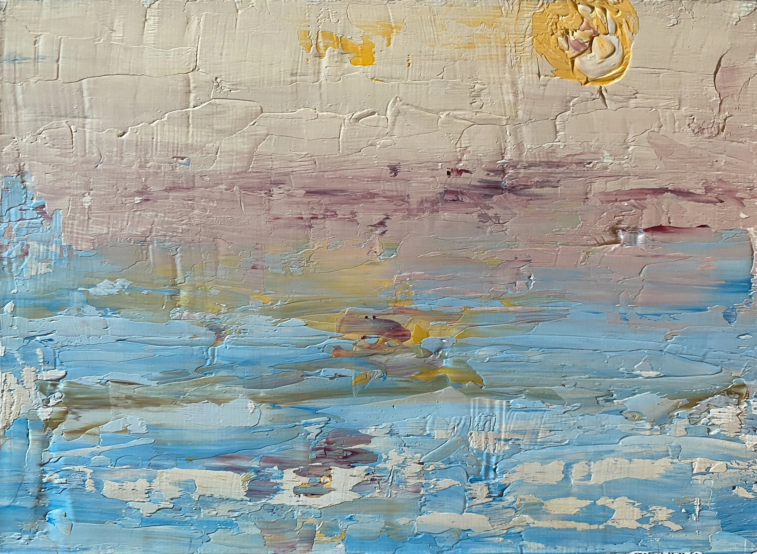 Sunscape 38. Oil on canvas panel. 13 x 18 cm.