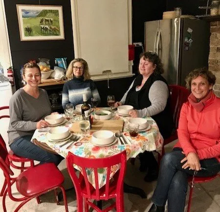 Sharing a meal in Hiawatha’s cosy kitchen.