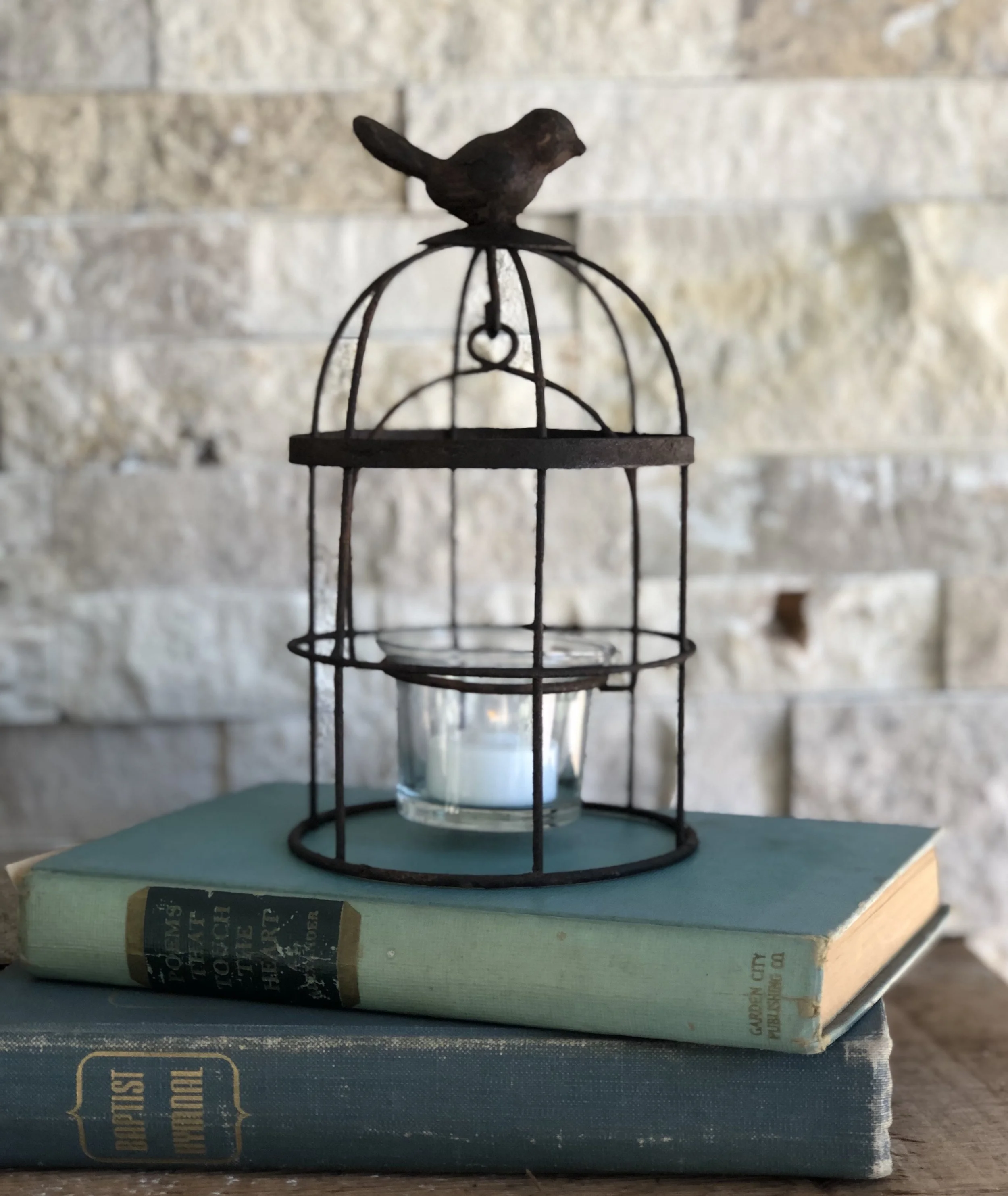 Antique-Style Bird Cage Candle Holder