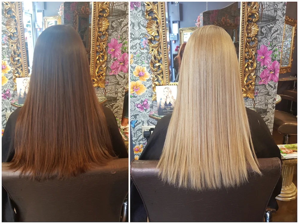 Before & After — Colour Change by Louise (Brunette to Blonde)
