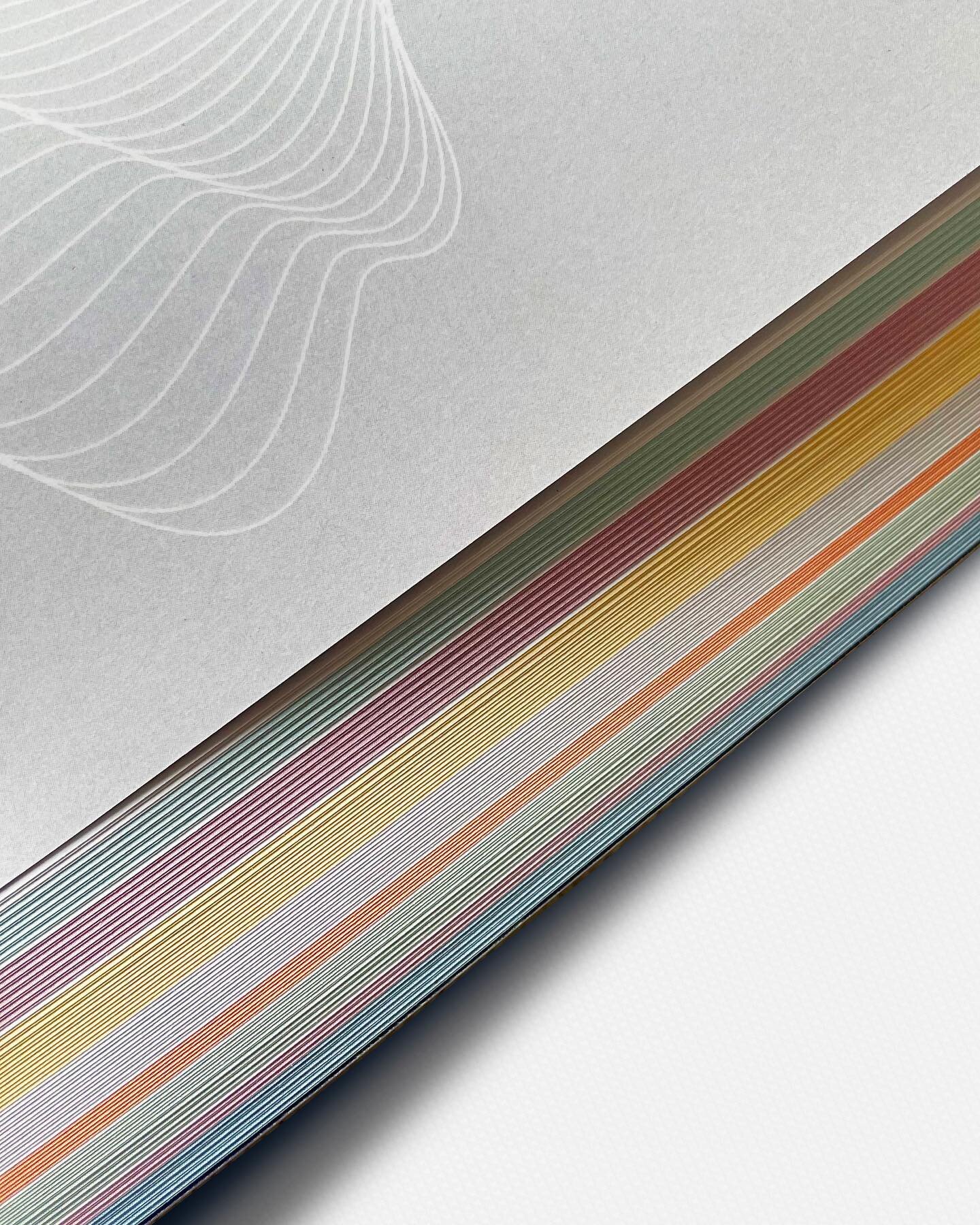 When using a small gradient at the outer edge of each page you artificially create this edge painting effect! 📙. We combined each colour to another chapter and there you have it, table of contents on the edge of the book! 

Thanks to @studiowinter &