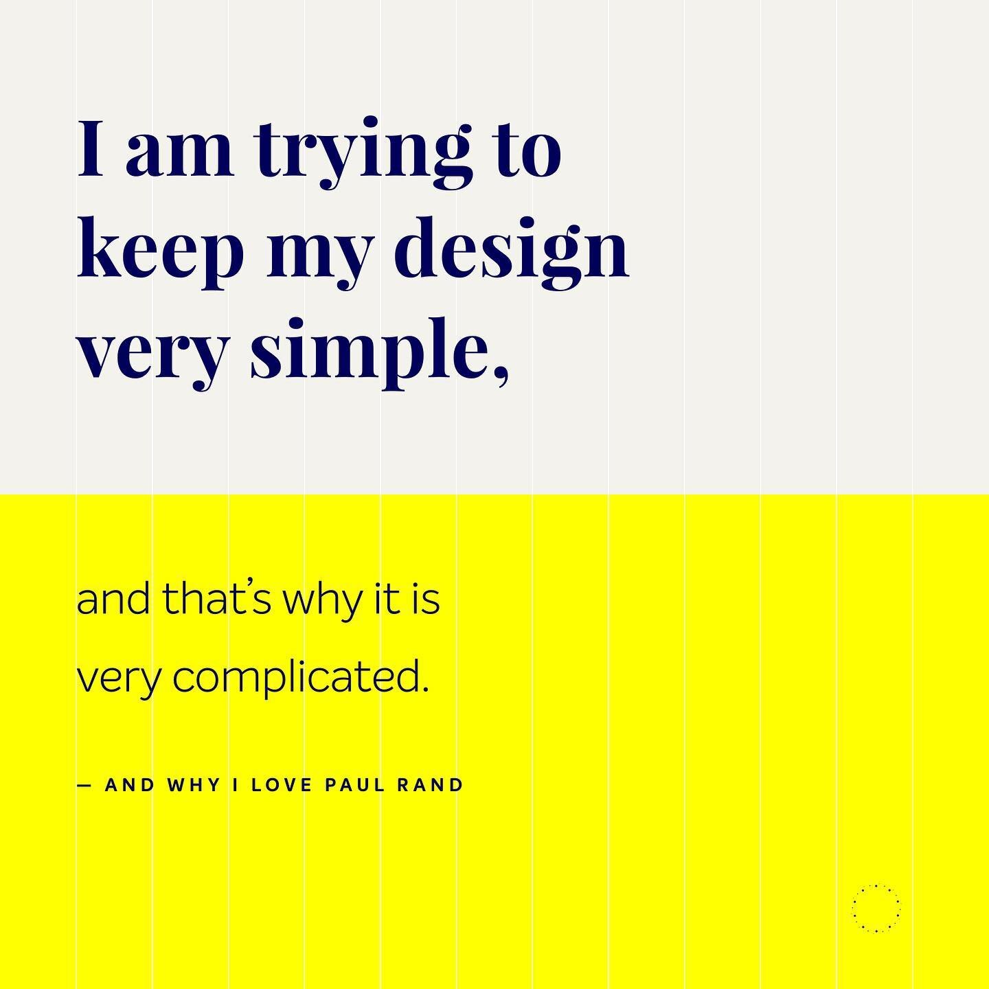 Today I&rsquo;ve read an article about minimal design heading towards it&rsquo;s end. 

I&rsquo;ll probably stay true to my style as long as I believe in the power of visualizing only the essentials without noise. 

#minimal #graphicdesign #paulrand 