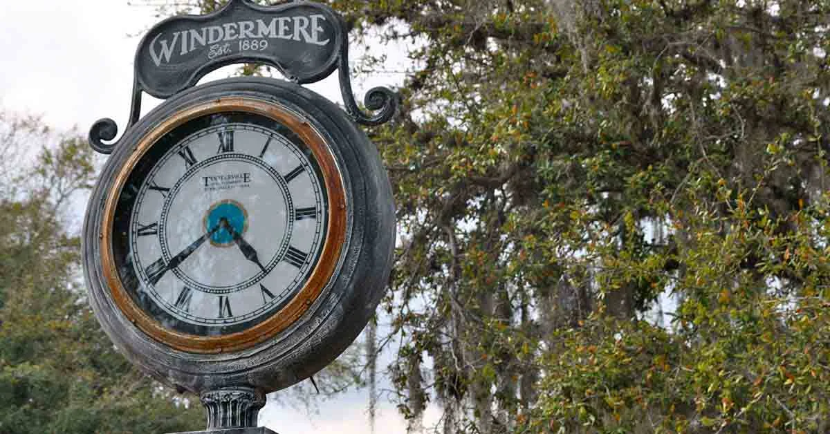 The Clock in Historic Downtown Windermere