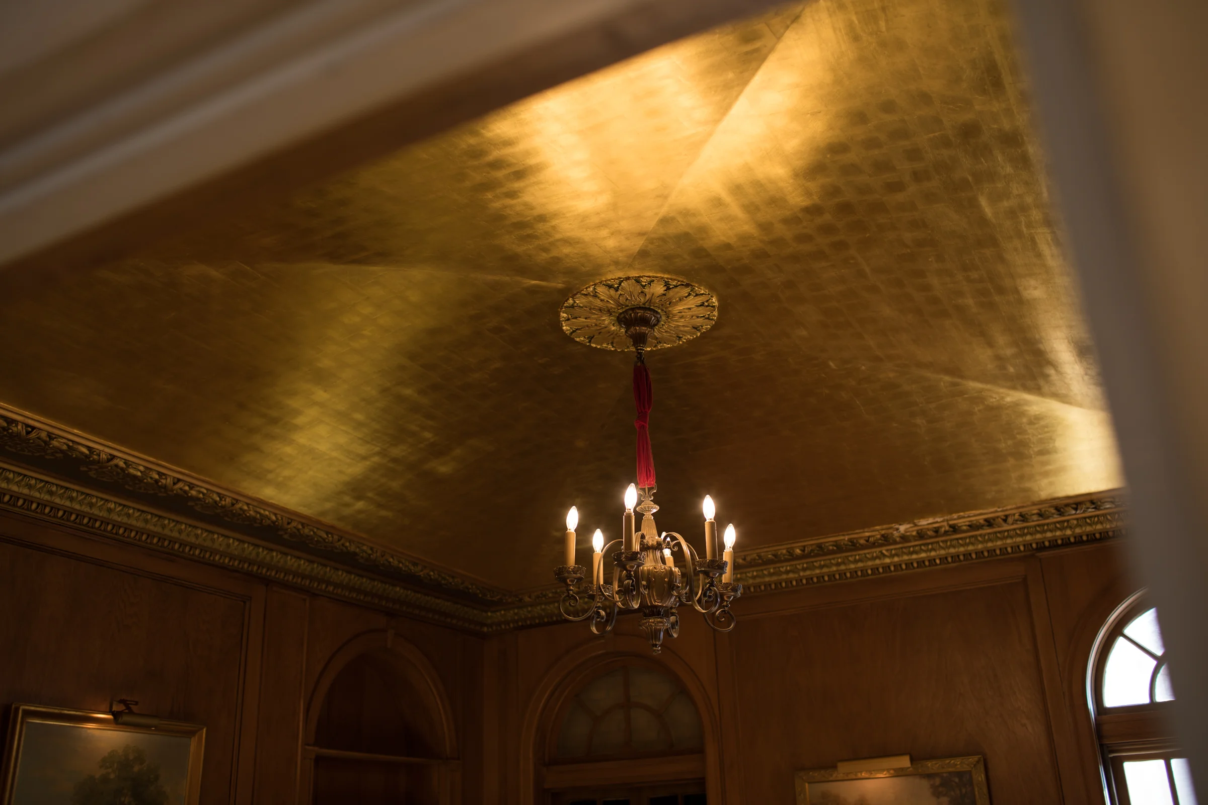 The Gold Room ceiling.