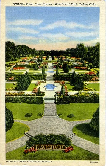 Tulsa Rose Garden postcard